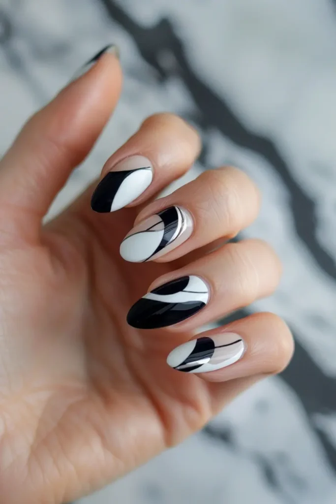 Negative Space Abstract Hoco Nails Hoco Nail Inspo Idea