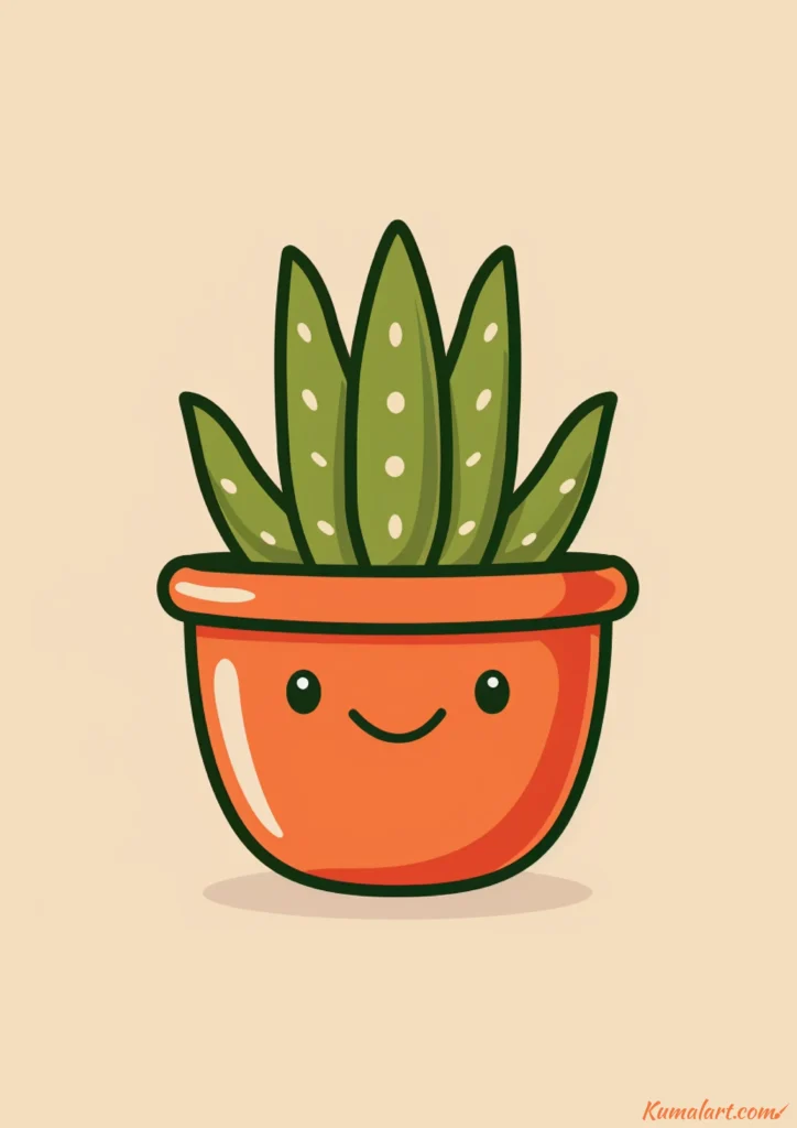 easy cute bouncing aloe vera drawing ideas
