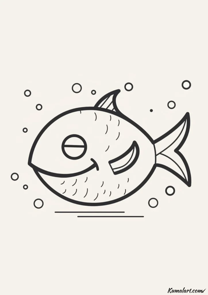 easy cute friendly fish drawing ideas