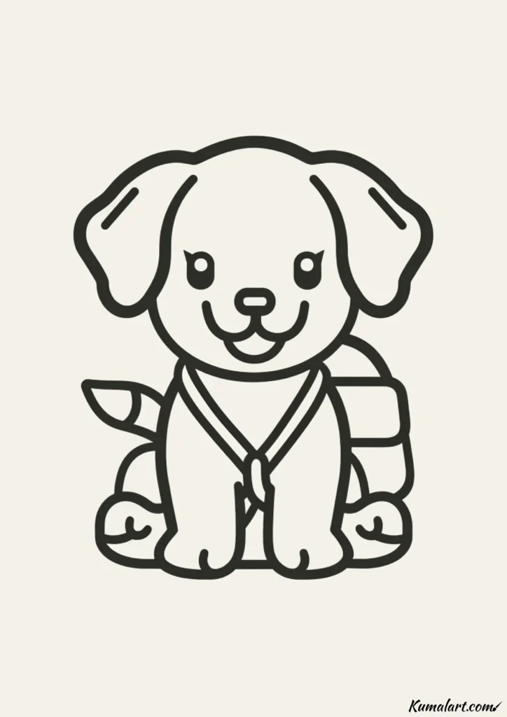 easy cute backpack puppy drawing ideas