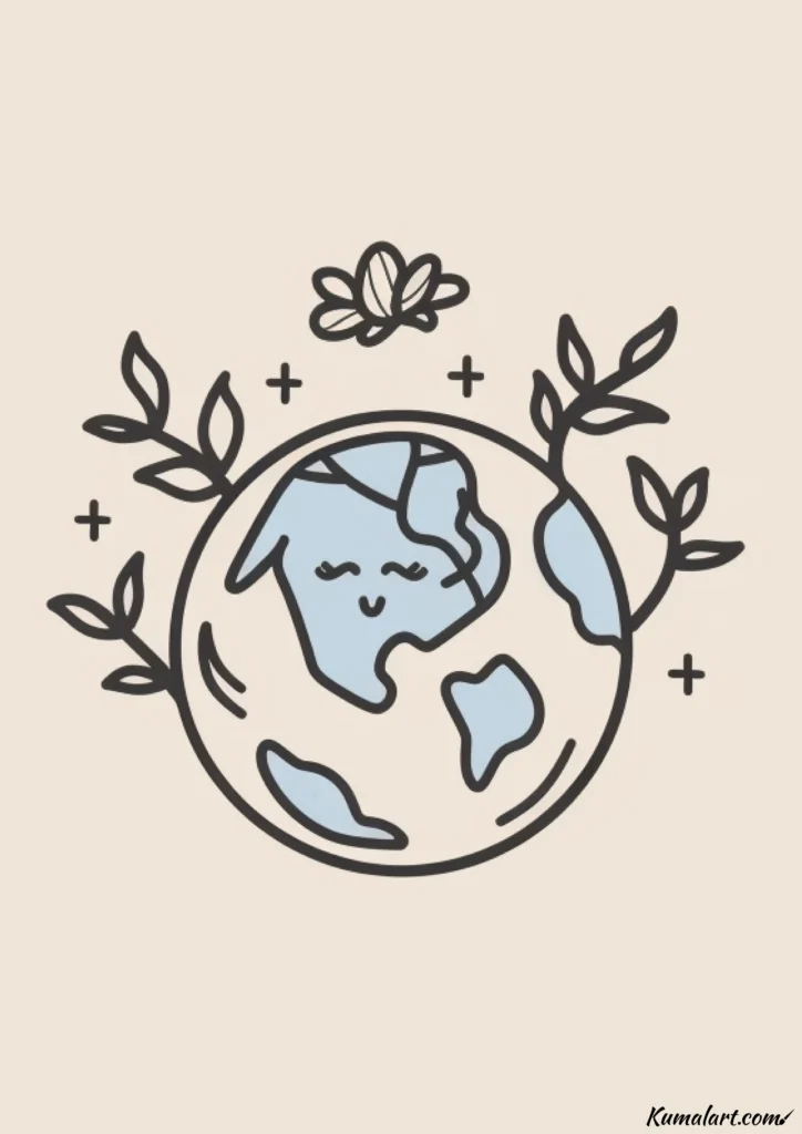 easy cute earth from space drawing ideas