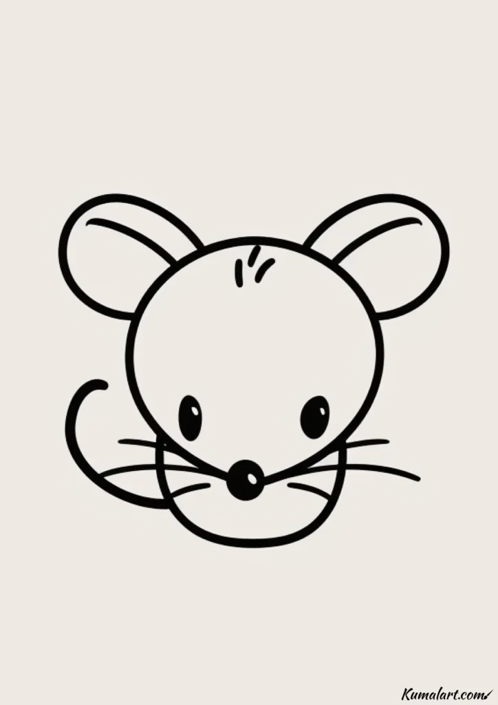 easy cute curious mouse drawing ideas