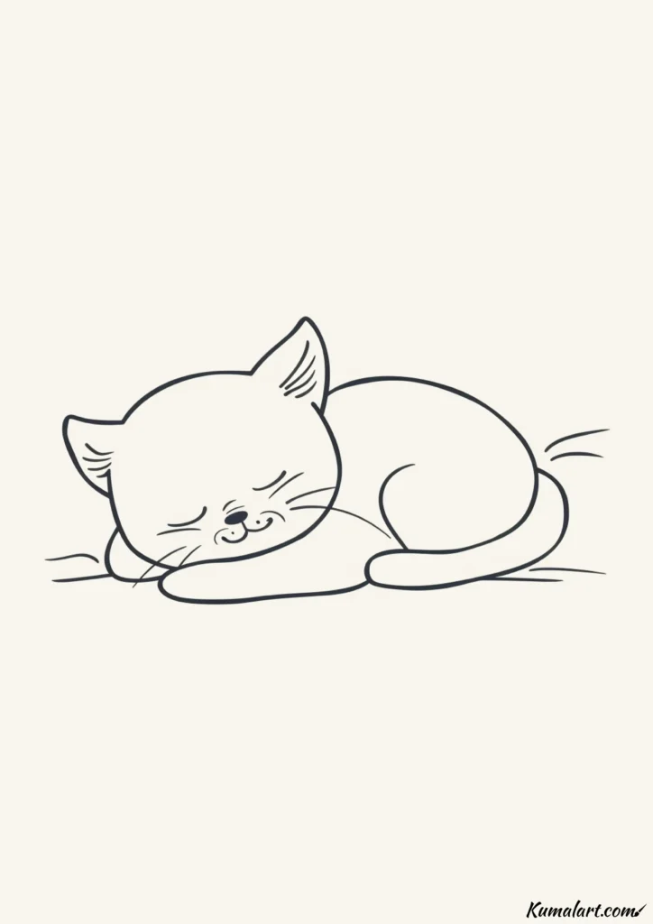easy cute cuddly kitten drawing ideas