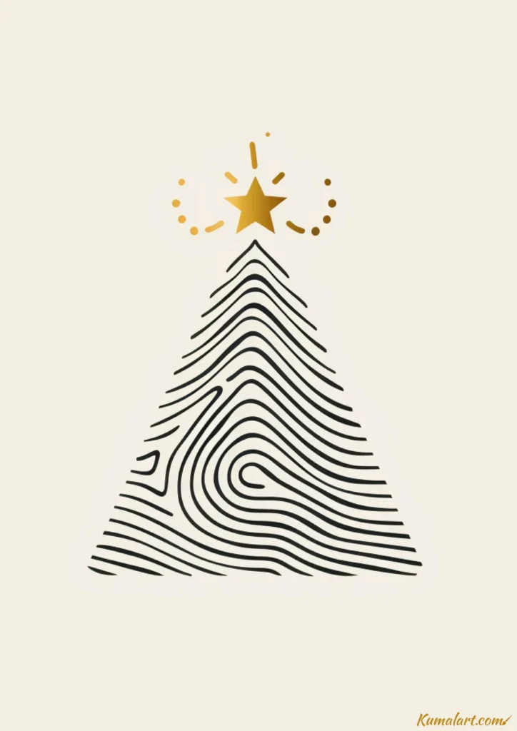 easy cute fingerprint tree drawing ideas