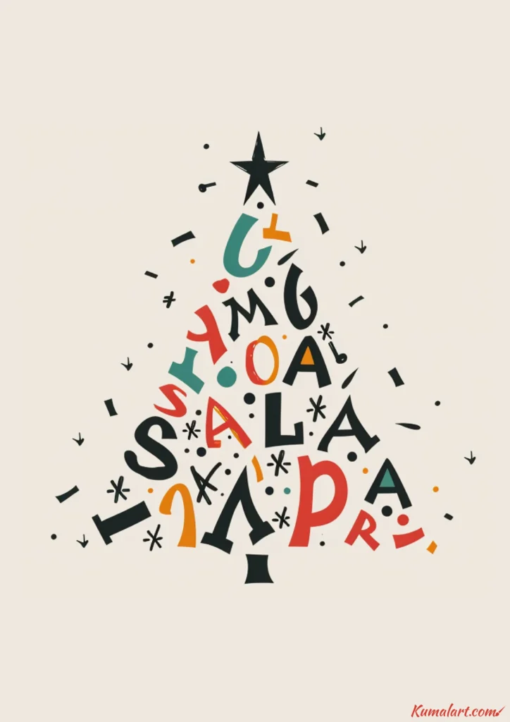 easy cute alphabet tree drawing ideas