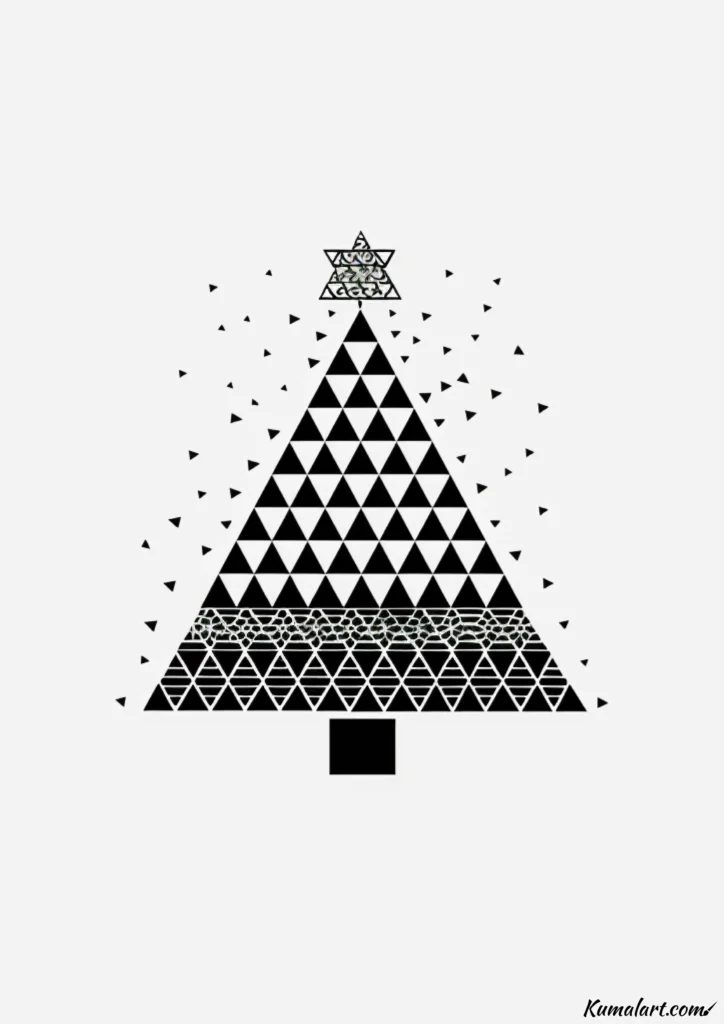 easy cute triangle tree drawing ideas