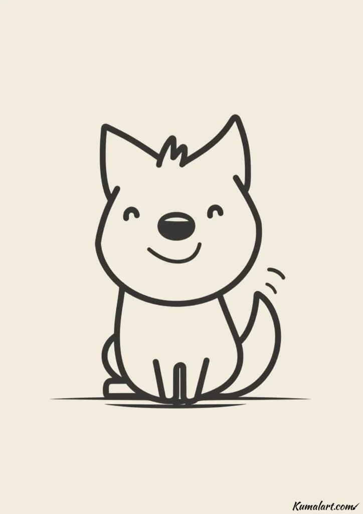 easy cute wagging tail drawing ideas