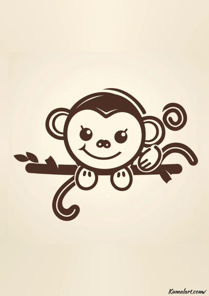 easy cute cheeky monkey drawing ideas
