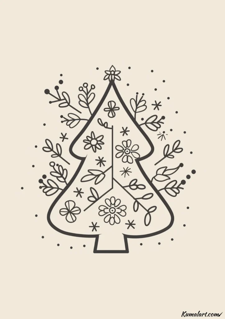easy cute flower tree drawing ideas