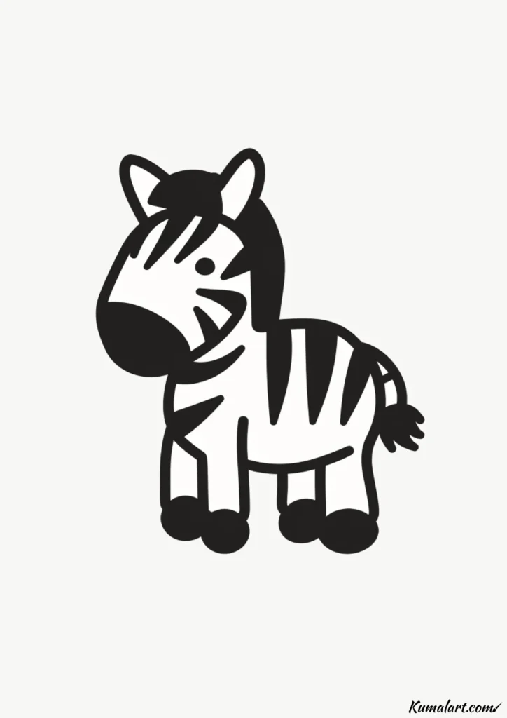 easy cute stripey zebra drawing ideas