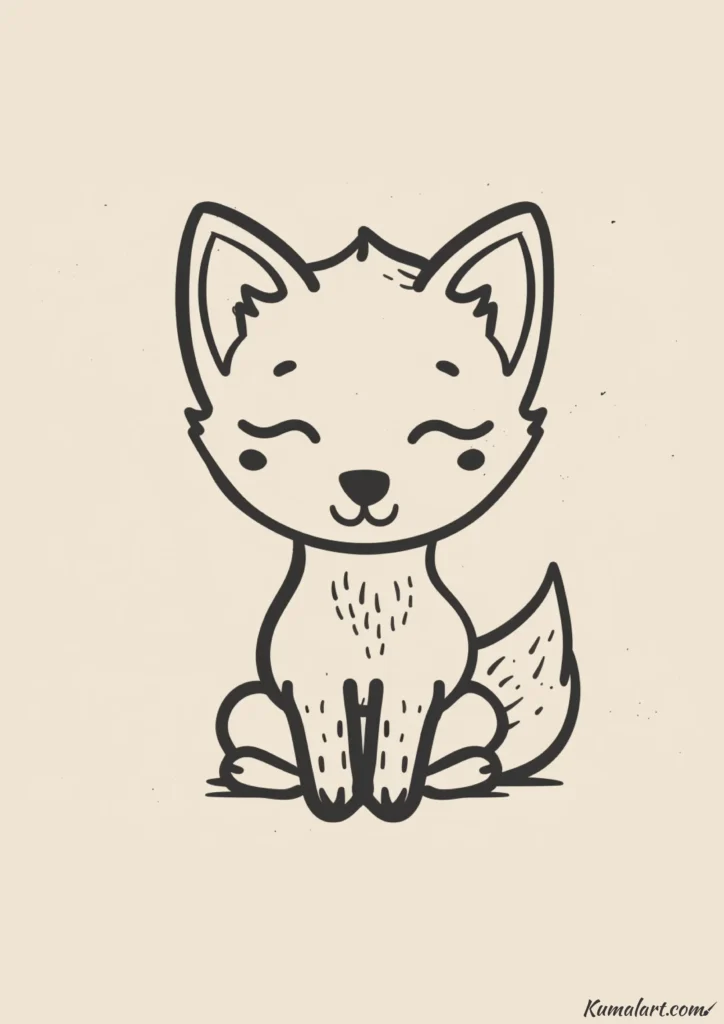 easy cute friendly coyote drawing ideas