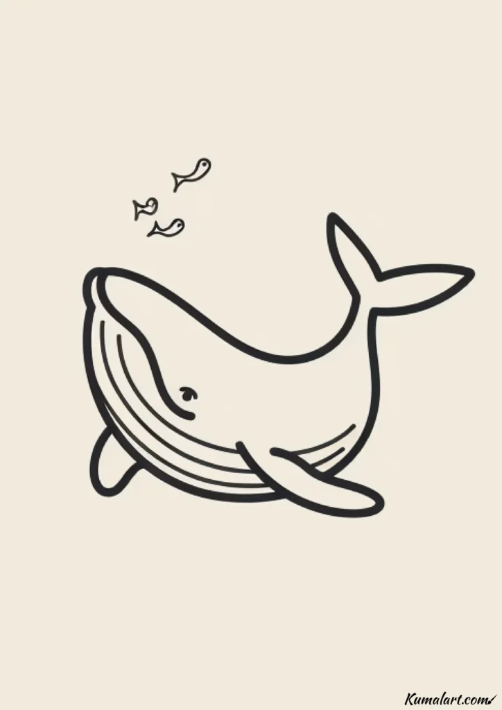 easy cute friendly whale drawing ideas
