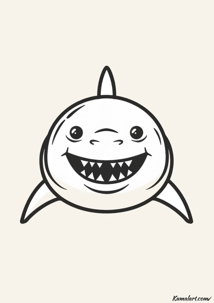 easy cute friendly shark drawing ideas