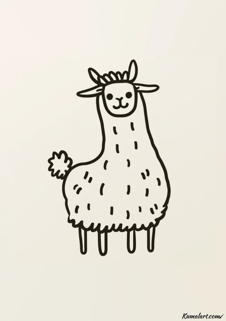 easy cute lovable llama drawing ideas