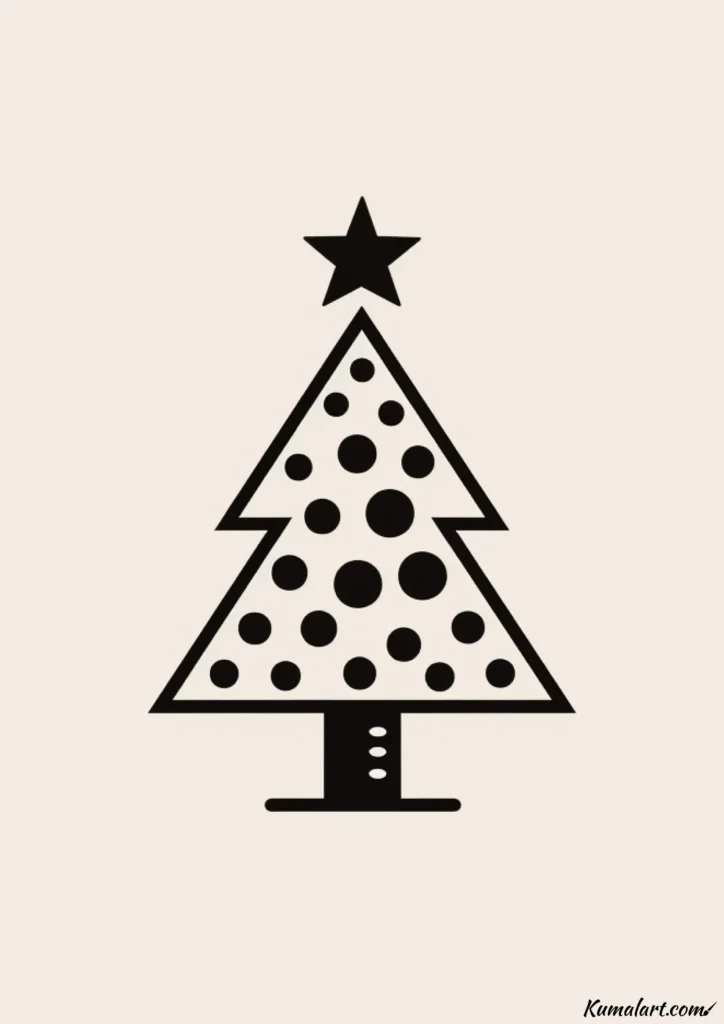 easy cute polka dot tree drawing ideas