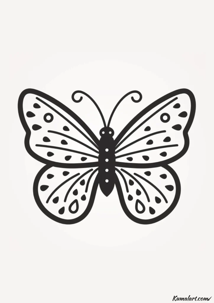 easy cute patterned butterfly drawing ideas
