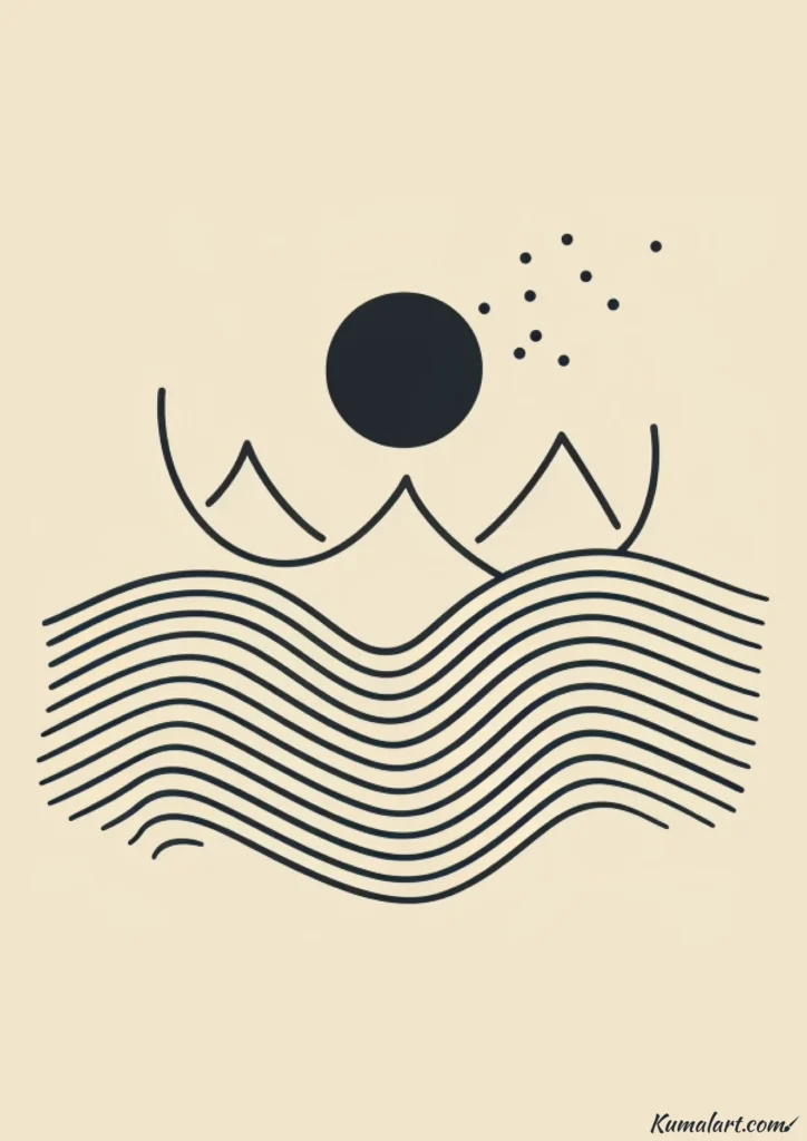 easy cute wavy lines drawing ideas