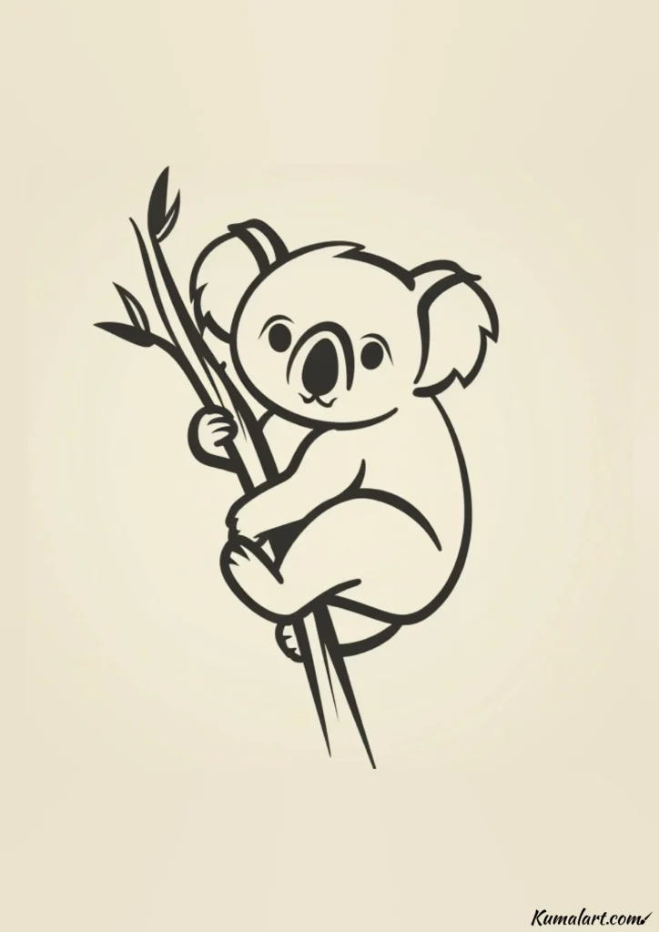 easy cute curious koala drawing ideas