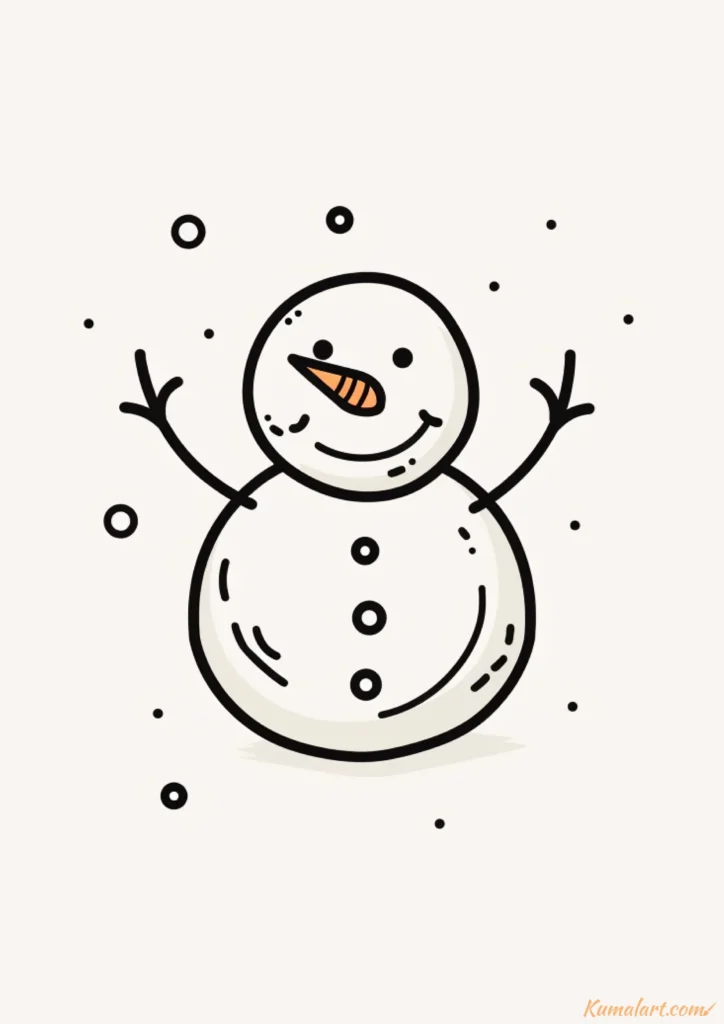 easy cute friendly snowman drawing ideas