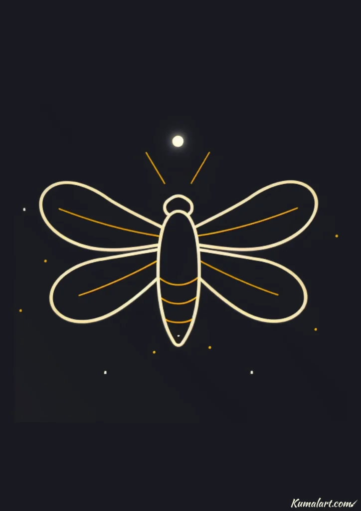 easy cute glowing firefly drawing ideas
