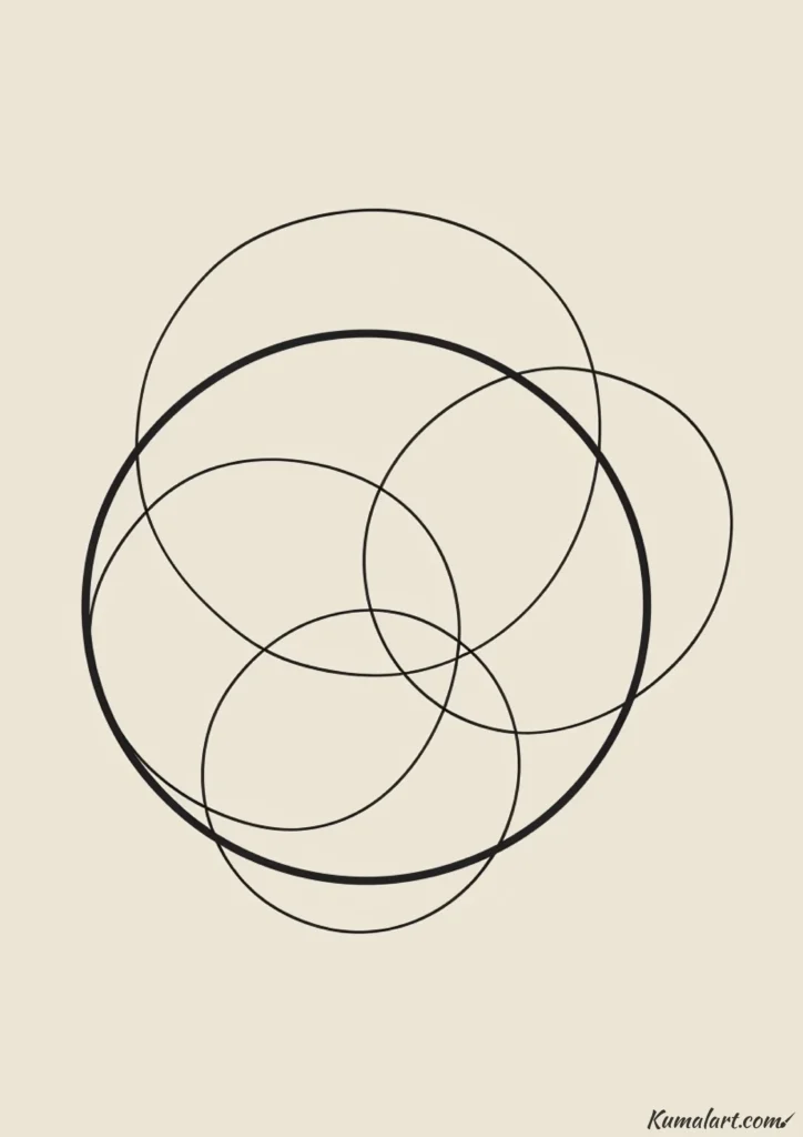 easy cute overlapping circles drawing ideas